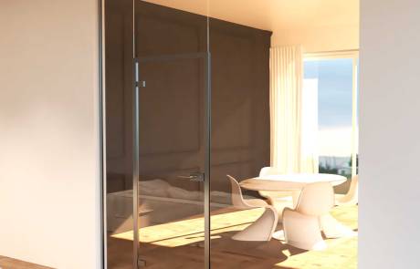 Quadra cerniere per porte in vetro temperato