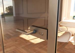 Serratura per porte interne in vetro teprato